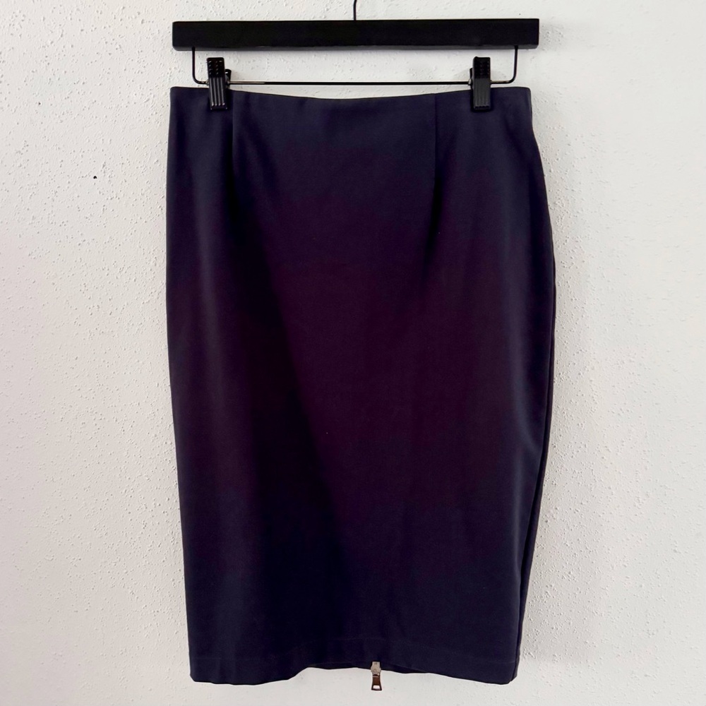 Noir Dark Navy Blue Pencil Skirt with Full Zipper Closure Women's Size Medium M
